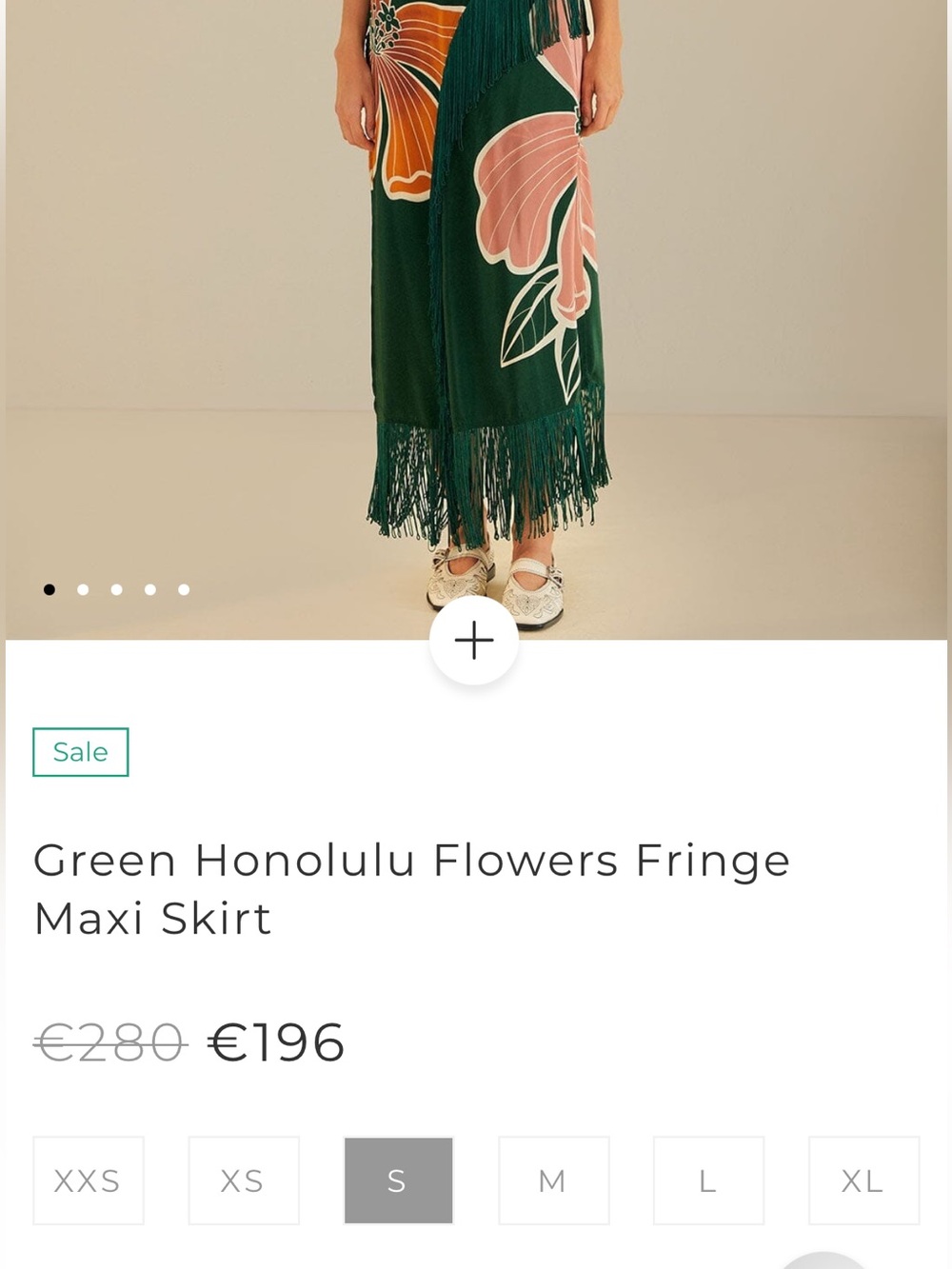 Farm Rio: Green Honolulu Flowers Fringe
Maxi Skirt - Picture 6 of 10